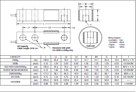 SQB-0.5t,SQB-0.5t稱(chēng)重傳感器技術(shù)圖