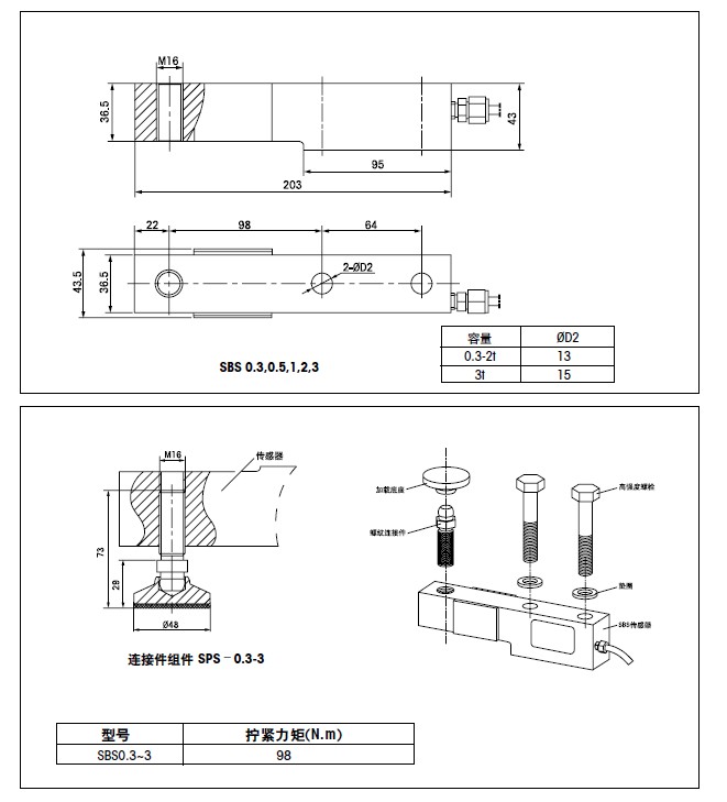 SBS-500kg稱(chēng)重傳感器