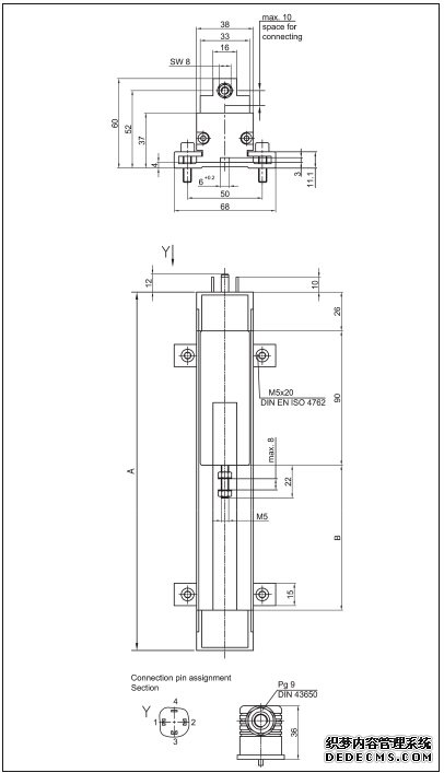  德國Novotechnik  TLH-450位移傳感器產(chǎn)品尺寸